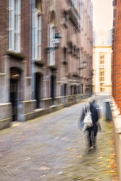 Hague Netherlands October 2020 Dark Back Alley Historic Dutch City — 图库照片