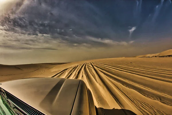 Doha Qatar Gennaio 2010 Cavalcare Nel Deserto Con 4X4 Avventura — Foto Stock