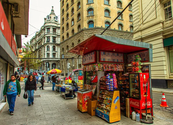 Valparaíso Chile Novembro 2014 Uma Cabine Doces Bilhetes Loteria Uma — Fotografia de Stock
