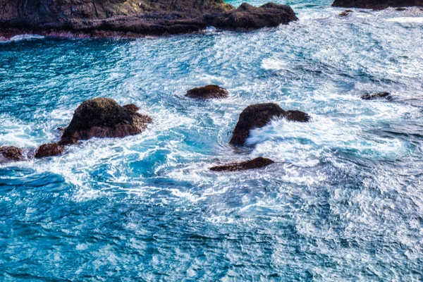 Mendocino Usa Februari 2020 Vågor Stilla Havet Gör Vatten Kraschar — Stockfoto