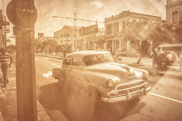 Cienfuegos Kuba Juli 2018 Nostalgische Klassiker Auf Den Straßen Von — Stockfoto