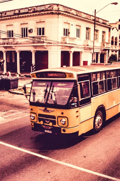 Havana Cuba July 2018 Покинутий Автобус Пунктом Призначення Його Обслуговування — стокове фото