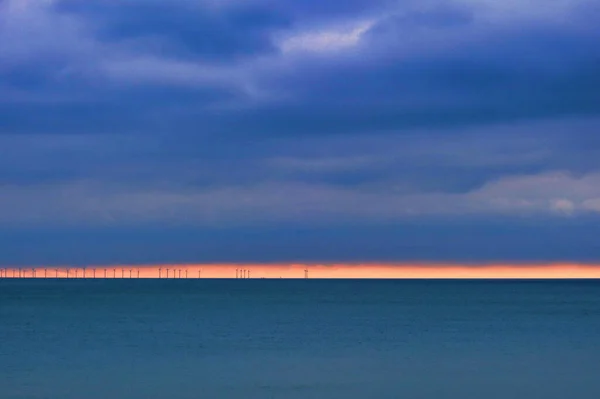 Brighton Reino Unido Março 2022 Vista Praia Com Alguns Quilômetros — Fotografia de Stock