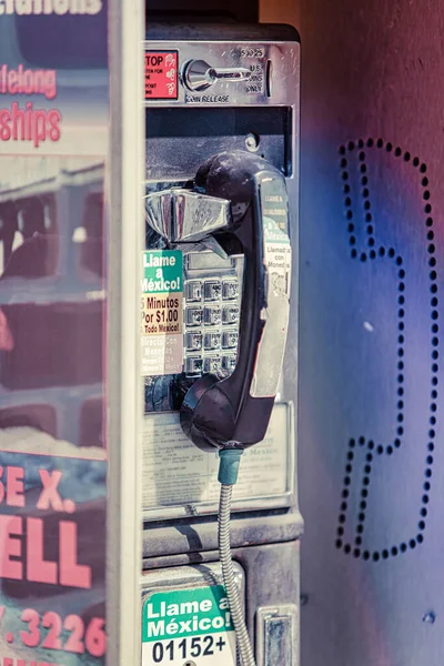 Manhattan Beach Californië September 2009 Een Vintage Telefooncel Schijnt Zon — Stockfoto