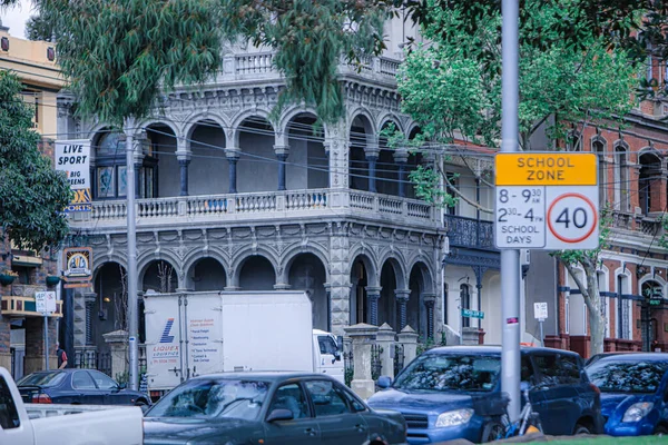 Melbourne Avustralya Ekim 2009 Şehrin Merkezinde Yol Boyunca Birçok Viktorya — Stok fotoğraf