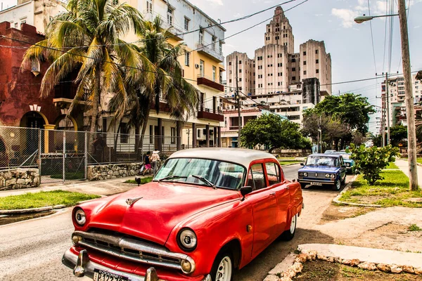 Avana Cuba Luglio 2018 Vecchie Auto Epoca Americane Trovano Ovunque — Foto Stock