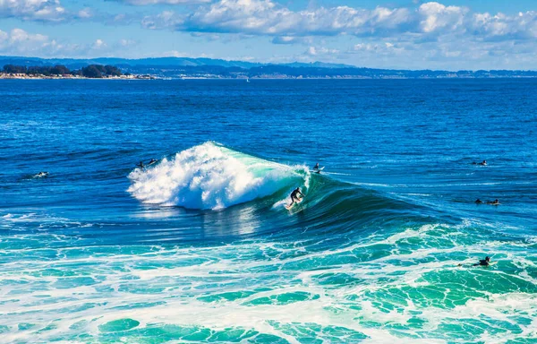 Санта Крус Сша Января 2013 Года Surf Capol Храбрейшие Серфингисты — стоковое фото