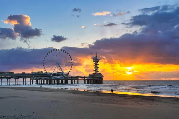 Den Haag Niederlande April 2022 Riesenrad Auf Einem Steg Einem — Stockfoto