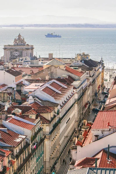 葡萄牙里斯本 2008年3月5日 里斯本市中心的空中全景 — 图库照片
