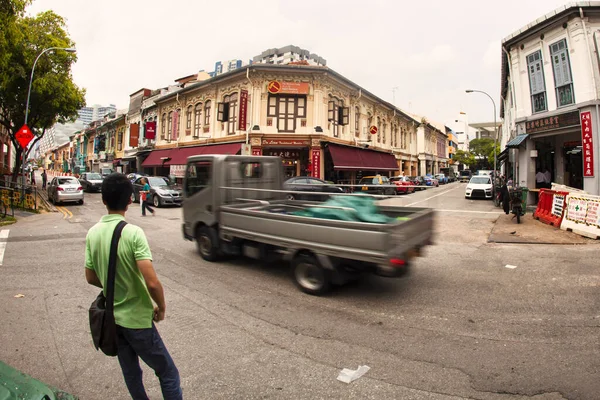 新加坡 新加坡 2012年11月28日 新加坡市中心街道上长期殖民商人的房屋 — 图库照片