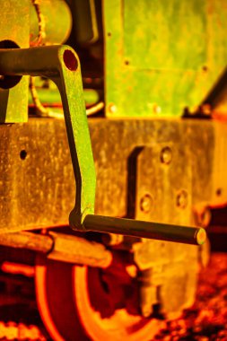 Broken Hill, Australia- October 16 2009 : A handlebar sticks out a cart wagon on a mining facility