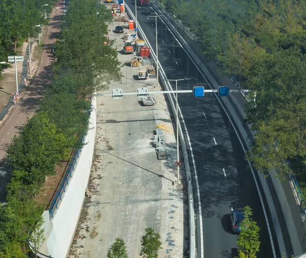Hague Netherlands May 2022 Highway Leading City Utrechtsebaan Construction Concrete — Stock Photo, Image
