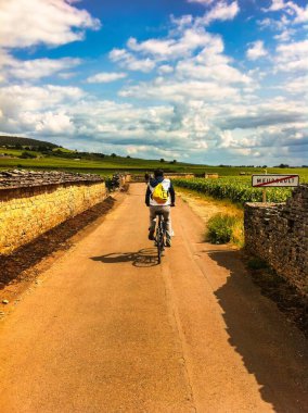 Meursault, Fransa - 25 Haziran 2013: Burgundy bisiklet yollarını keşfetmek bölgeyi keşfetmek için bir yoldur (ve tadı)