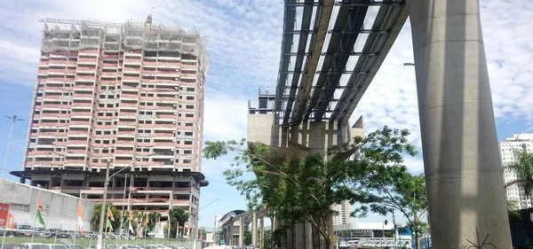 Ilustração Nova Lindscapa Nos Paulo Com Chegada Monorail Com Sua — Fotografia de Stock