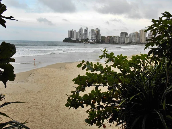 Beautiful Beach Pitangueiras Most Important Beach Guaruj Coast Paulo — Stock fotografie
