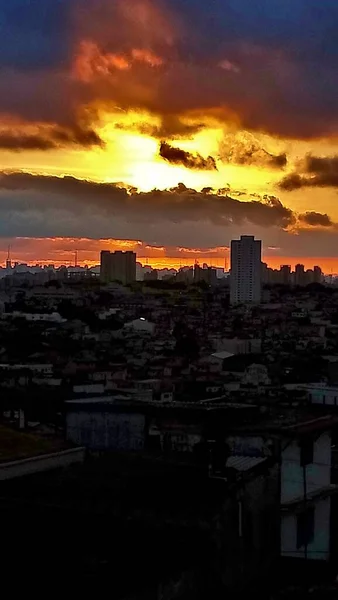 Nubes Decoran Final Tarde Lado Este Sao Paulo — Foto de Stock