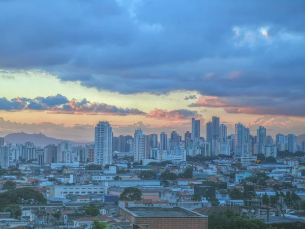 Nubes Decoran Final Tarde Lado Este Sao Paulo —  Fotos de Stock