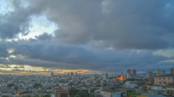 Nuages Décorer Fin Après Midi Dans Côté Est Sao Paulo — Photo