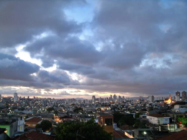 Nubes Decoran Final Tarde Lado Este Sao Paulo —  Fotos de Stock