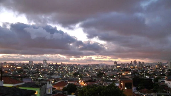 Nuages Décorer Fin Après Midi Dans Côté Est Sao Paulo — Photo