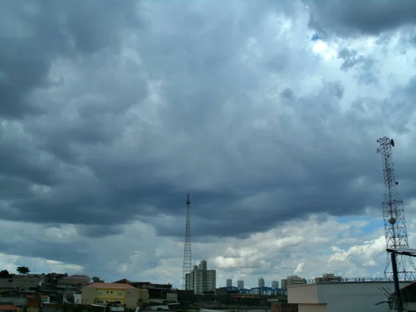 Небо Светит Конце Дня Районе Сан Паулу — стоковое фото