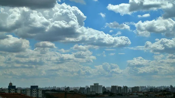 Céu Brilha Final Tarde Bairro São Paulo — Fotografia de Stock