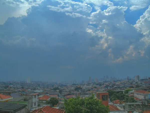 Ciel Brille Fin Après Midi Dans Quartier Sao Paulo — Photo