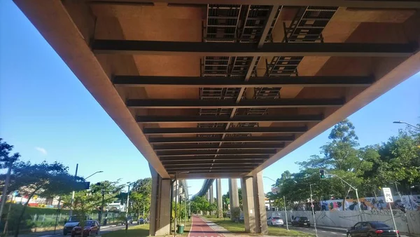 Struttura Monorail Elevata Sull Avenue Professor Luiz Ignacio Anhaia Melo — Foto Stock