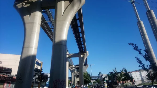 Elevated Monorail Structure Avenue Professor Luiz Ignacio Anhaia Melo — Stok Foto