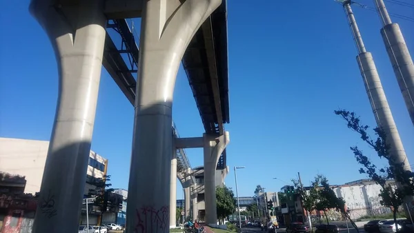 Elevated Monorail Structure Avenue Professor Luiz Ignacio Anhaia Melo — Stok Foto