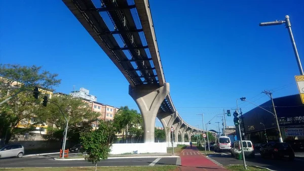 Gelevateerde Monorail Structuur Avenue Professor Luiz Ignacio Anhaia Melo — Stockfoto