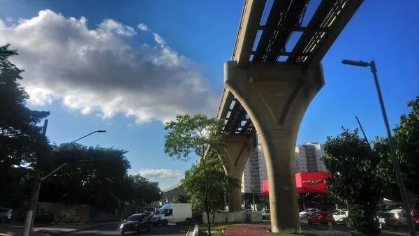 Elevated Monorail Structure Avenue Professor Luiz Ignacio Anhaia Melo — Stok Foto