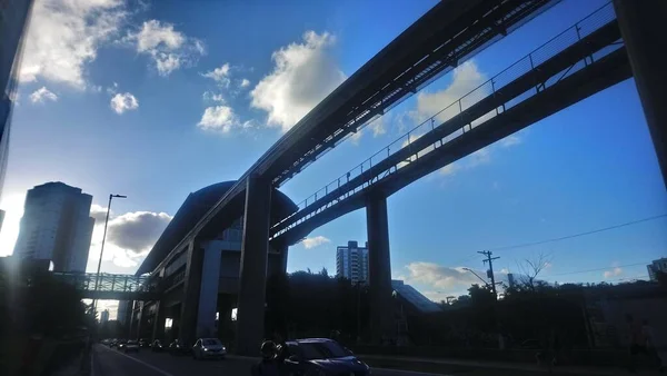 Gelevateerde Monorail Structuur Avenue Professor Luiz Ignacio Anhaia Melo — Stockfoto