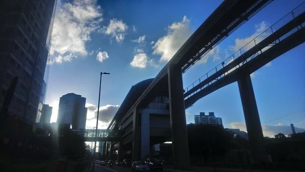 Elevated Monorail Structure Avenue Professor Luiz Ignacio Anhaia Melo — Stok Foto