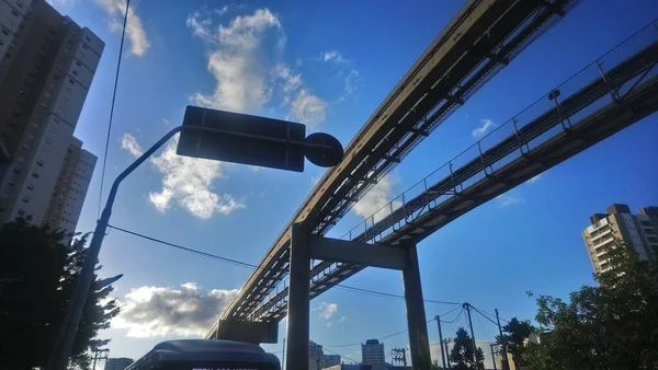 Gelevateerde Monorail Structuur Avenue Professor Luiz Ignacio Anhaia Melo — Stockfoto