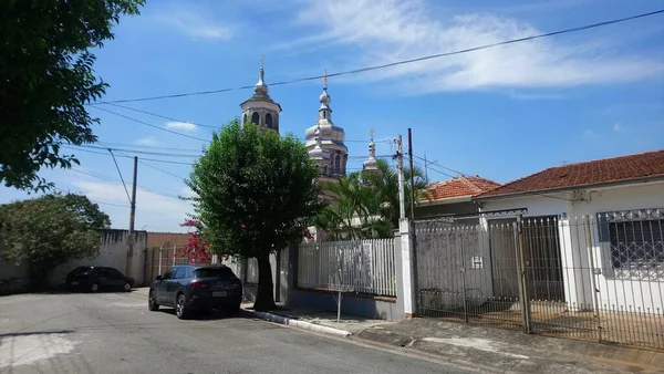 Igreja Ortodoxo Ucrânica Construção Beautiva Estilo Das Igrejas Ortodoxo — Fotografia de Stock