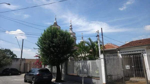 Igreja Ortodoxo Ucrânica Construção Beautiva Estilo Das Igrejas Ortodoxo — Fotografia de Stock