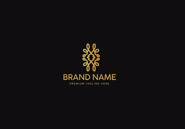 Monogram Luxury Luxury Gold Classic Icon Gold Luxury Branding — стоковый вектор
