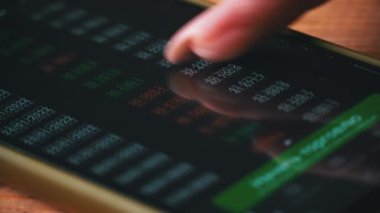 Borsa, Çevrimiçi Ticaret, Tüccar Kız Borsa Ticaret Katında Akıllı Telefonla Çalışıyor