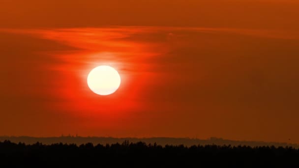 Pomarańczowy zachód słońca w żółtym niebie Time Lapse — Wideo stockowe