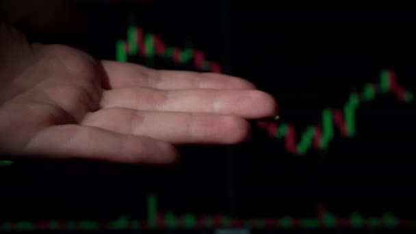 Transferencia Paquete Dólares Fondo Gráfico Intercambio Criptográfico Gente Pasa Mano — Vídeo de stock