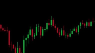 Kripto para birimi şeması, bitcoin grafiği yükseliyor. Dijital paranın kripto para birimi hızla yükseliyor ve düşüyor. Stok mumları koyu arkaplanı olan dijital bir bilgisayar ekranında yükseliyor.