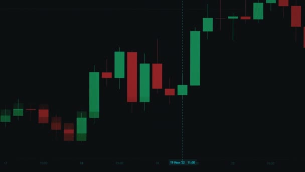 Gráfico Criptomoneda Gráfico Bitcoin Subiendo Valor Criptomoneda Dinero Digital Está — Vídeo de stock
