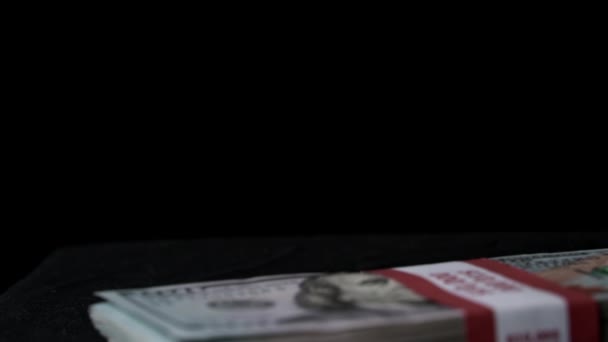 One Hundred Dollar Bills Hands Girl Redrawing Money Banking System — Vídeo de stock