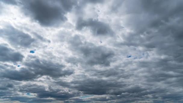 Timelapse Gris Nubes Lluviosas Flotan Través Del Cielo Oscuro Día — Vídeos de Stock
