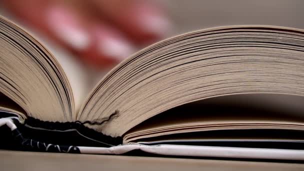 Lapozgatni Egy Fehér Könyvben Lassan Bezárni Könyvet Olvasok Intelligenciát Oldalak — Stock videók
