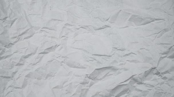 Stop Motion Crumpled Mudanças Textura Papel Branco — Vídeo de Stock