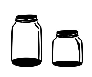 Glass jar on a white background. Silhouette. Vector illustration. clipart