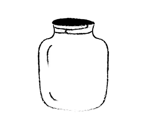 Vaso Vetro Sfondo Bianco Silhouette Illustrazione Vettoriale — Vettoriale Stock
