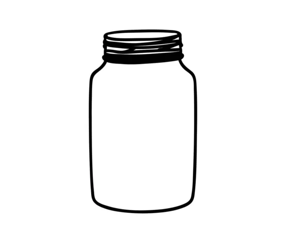 Glass Jar White Background Symbol Vector Illustration — Stock Vector